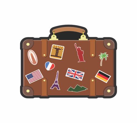 Vintage Old Travel Suitcase Sticker Mockup