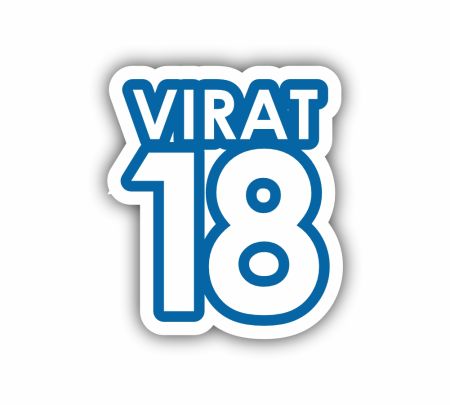 Virat 18 Cricket Sticker Mockup