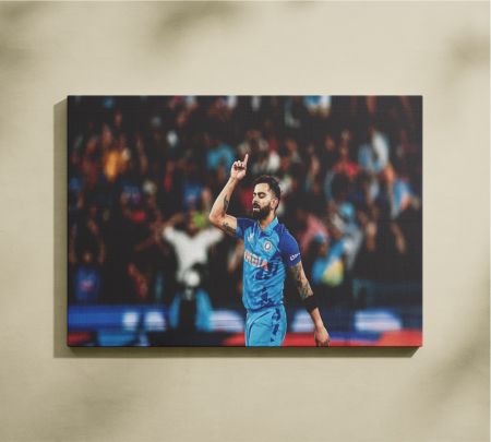 Virat Kohli India Victory Moment Wall Art Canvas Print Mockup
