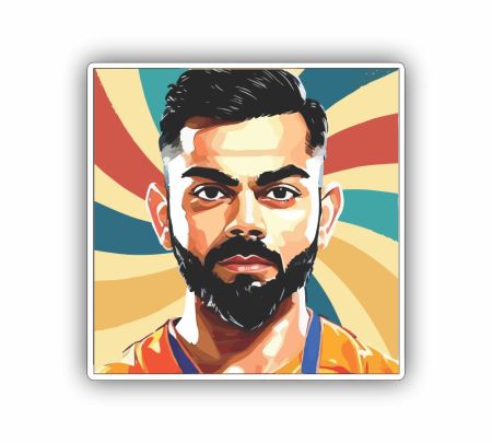 Virat Kohli Painting Sticker Mockup