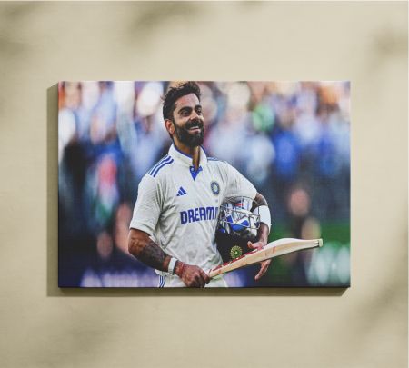 Virat Kohli Team India Iconic Moment Wall Art Canvas Print Mockup