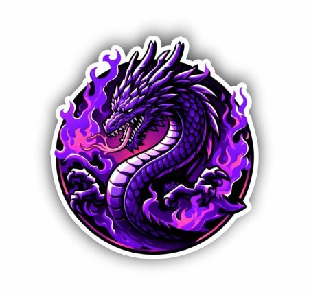 Violet Dragon Flame Sticker Mockup
