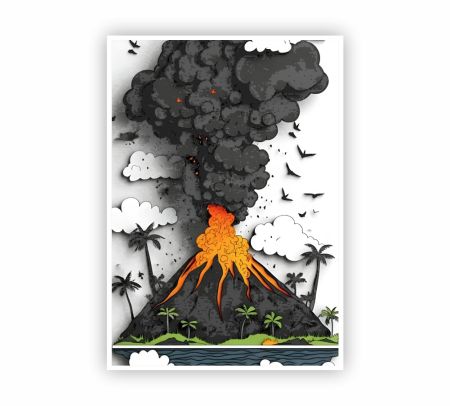 Volcano Eruption Poster Mockup