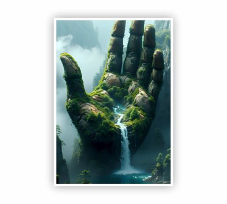 Waterfall Meditation Poster Mockup