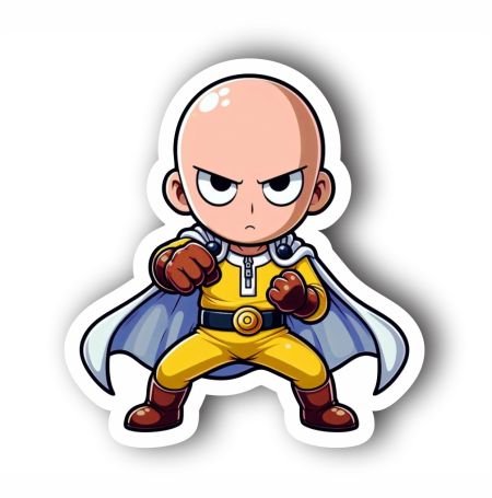 Chibi Saitama Sticker Mockup