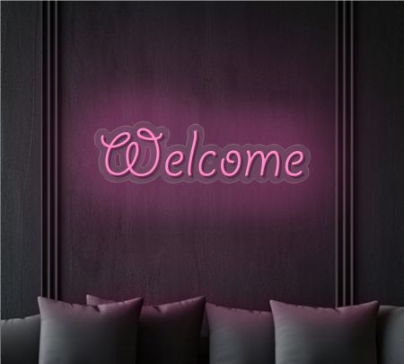 Welcome Neon Signs Baby Pink