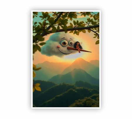 Whimsy in the Clouds Poster Mockup