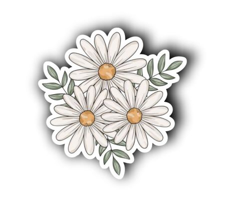 White Lily With Leaf Sticker Mockup