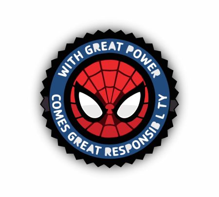 With Great Power Spiderman Sticker Mockup