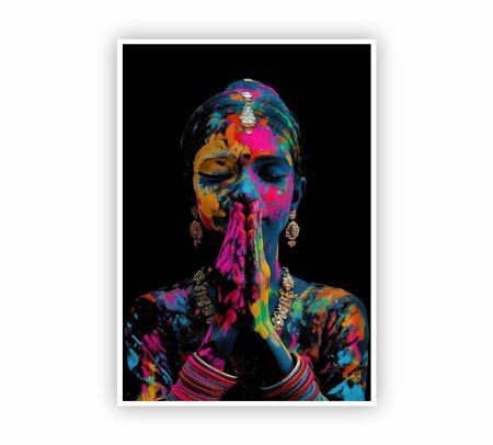 Women Playing Holi Poster Mockup