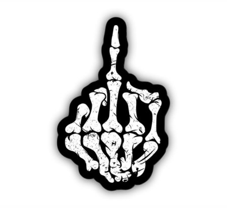 Skeleton Middle Finger Sticker Mockup