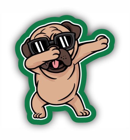 Pug Dog Sticker Mockup