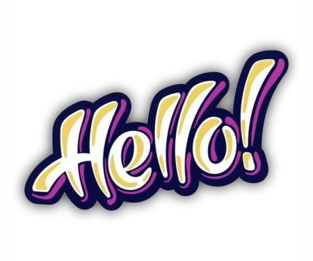 Hello Sticker Mockup