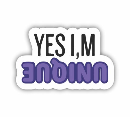Yes I am Unique Sticker Mockup