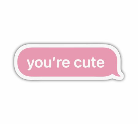 You Are Cute Sticker Mockup