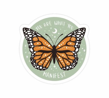 You Are What You Manifest Butterfly Sticker Mockup