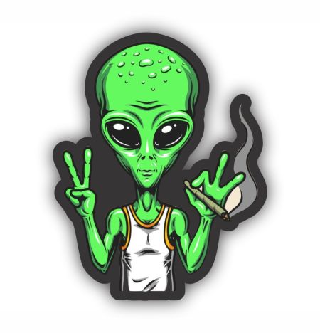 Alien Sticker Mockup