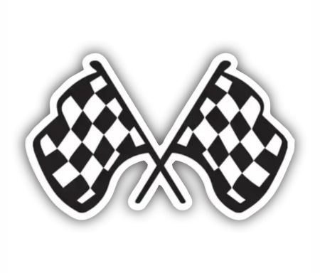 Racing Flag Sticker Mockup