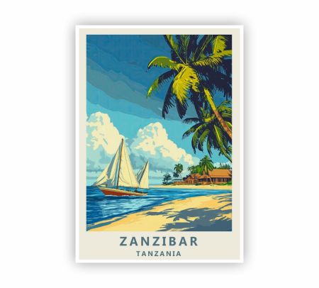 Zanzibar Tanzania Poster Mockup