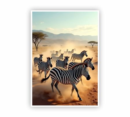 Zebra In The Savannah Poster Mockup
