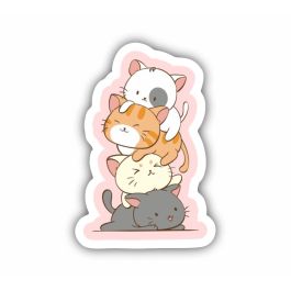 Meowtain Kawaii Cute Cat Stack Sticker – Cat Sticker | Print-on-Click
