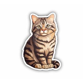Tabby Cat Tales Playful Cute Cat Sticker - Print-on-Click