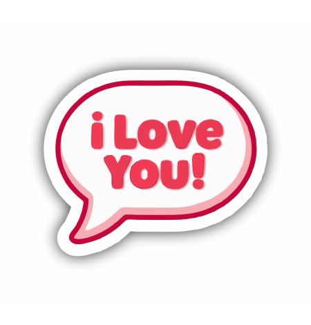 I Love You Speech Bubble Sticker Mockup