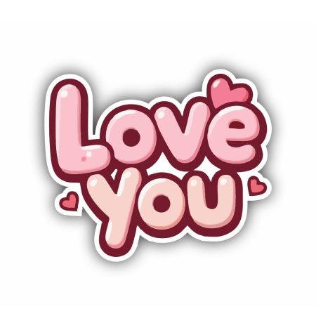 Love You Valentine Sticker Mockup