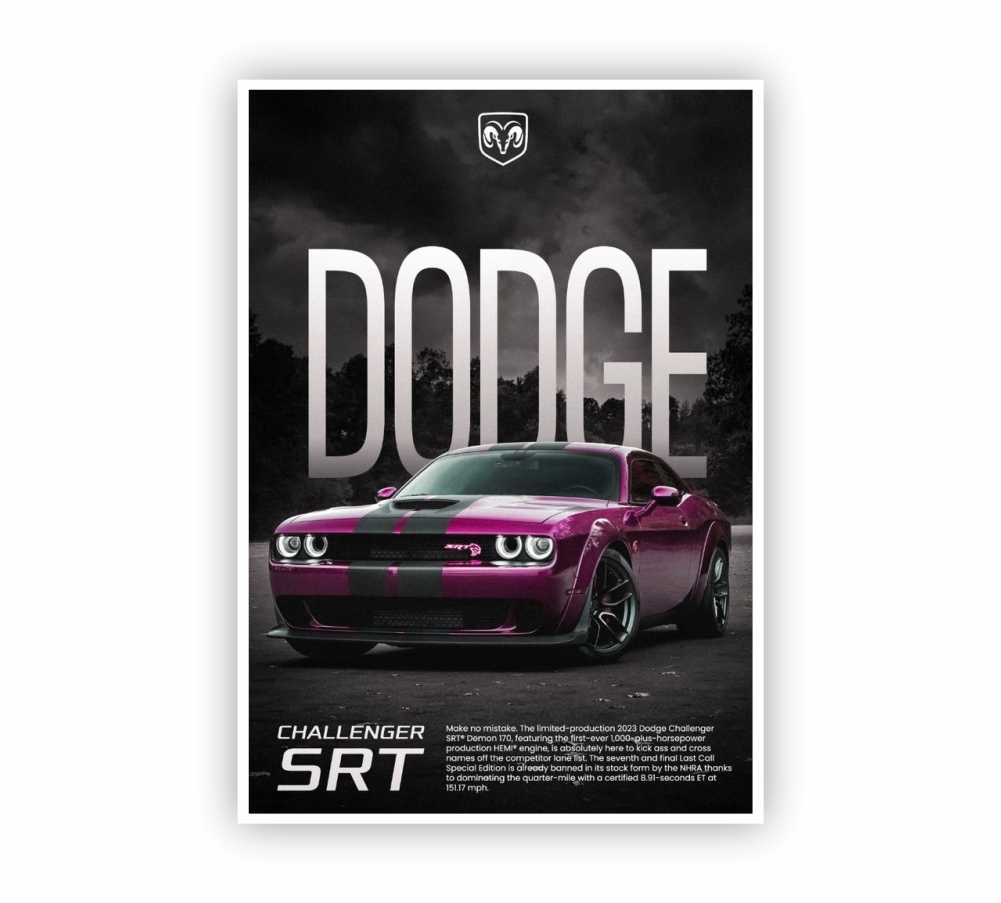 小物 CHALLENGER POSTER Dodge Challenger Poster Online | Car Posters | Print-on-click